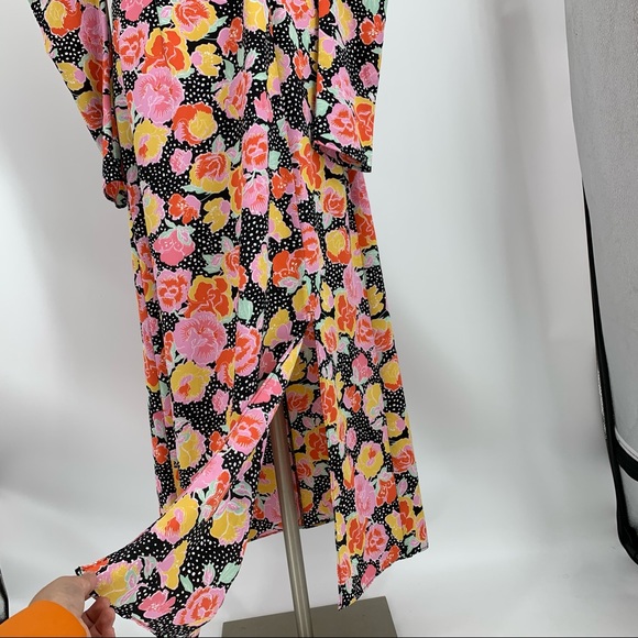 Topshop Multicolor Puff Sleeve Floral Midi Dress - Picture 11 of 16